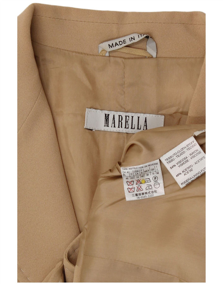 Marella Veste Blazer 3 Boutons Femme UK 18 XL Beige Viscose