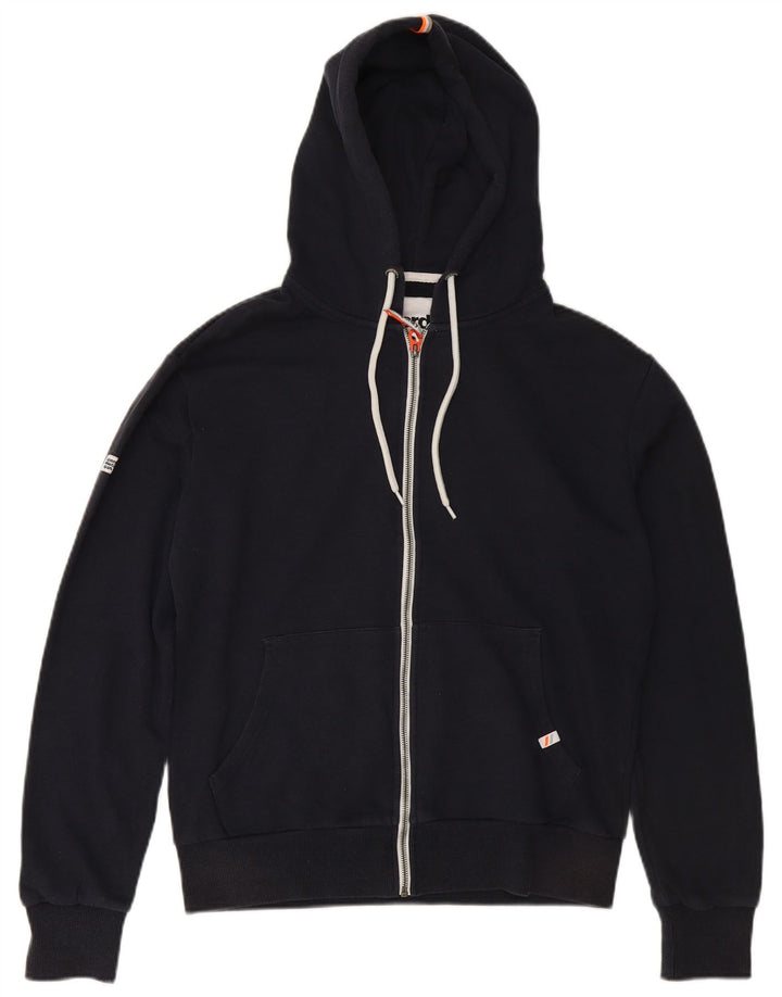 SUPERDRY Pull à capuche zippé pour hommes, grand coton bleu marine