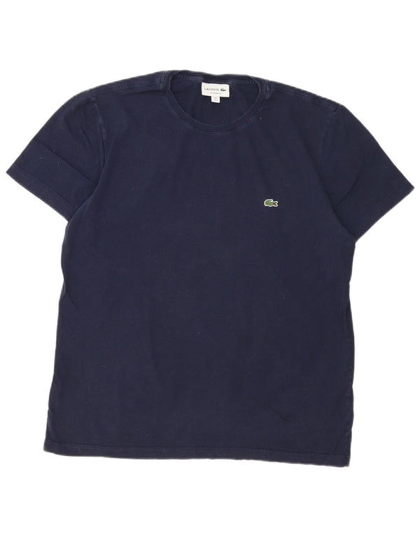 Lacoste Mens Regular Fit T-Shirt Top Taille 5 Grand Bleu Marine Coton