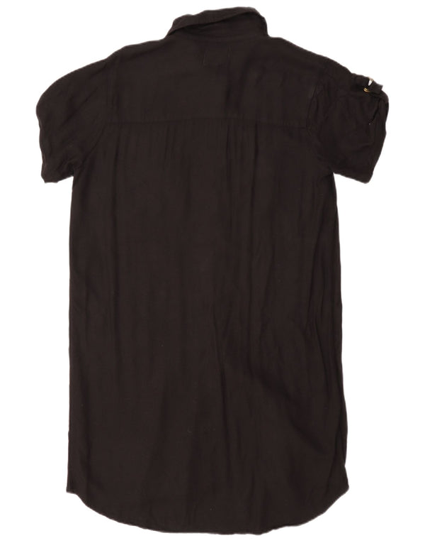 Element Robe chemise militaire à manches courtes pour femme UK 14 Large Noir