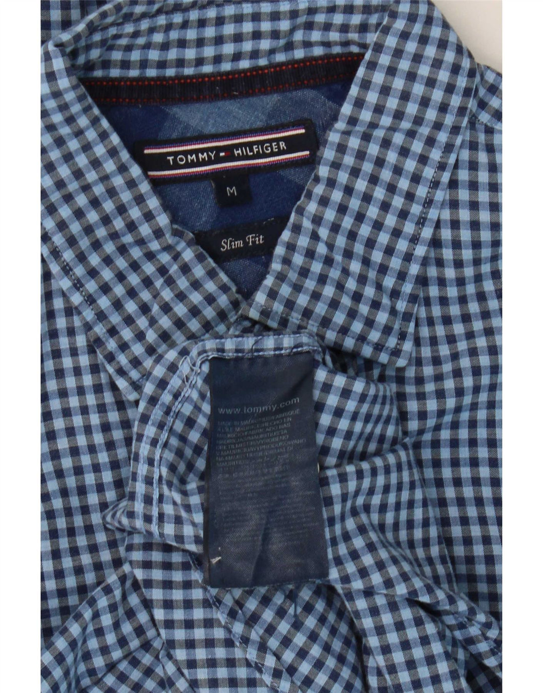 Tommy Hilfiger Chemise Slim Fit Homme Bleu Moyen Vichy Coton