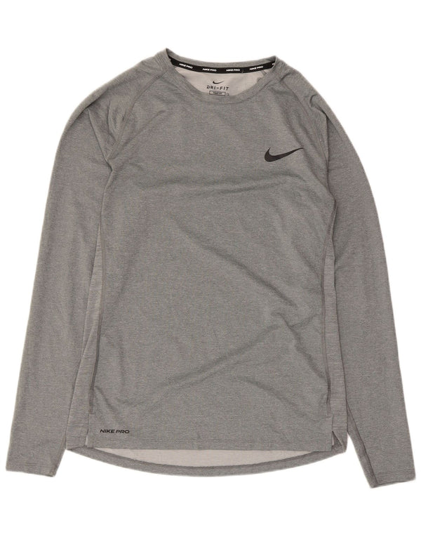 Nike Hommes Dri Fit Haut Manches Longues XL Gris Polyester