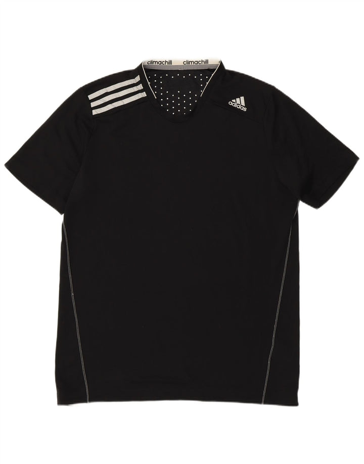 Adidas Hommes Climachill T-Shirt Top Noir Moyen Polyester