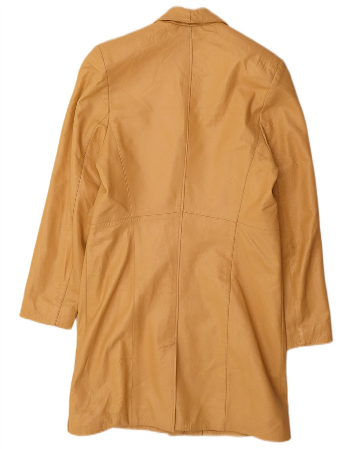 Carmen Manteau en cuir pour femme UK 12 Cuir jaune moyen