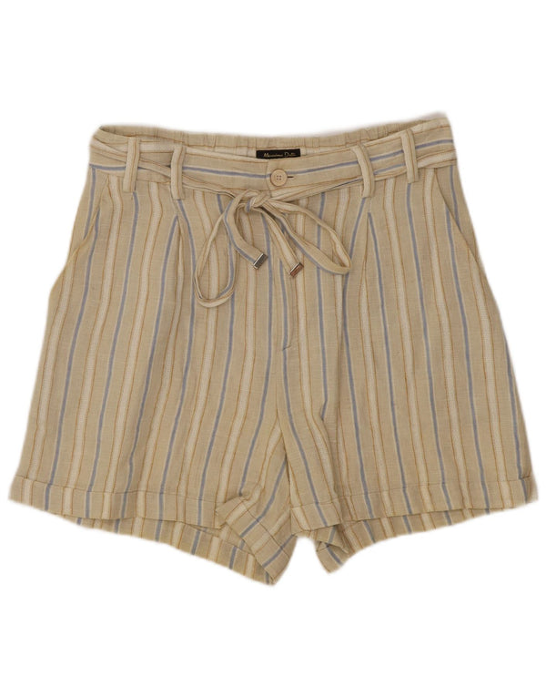 Massimo Dutti Short décontracté taille haute pour femme EU 36 XS W26 Beige rayé