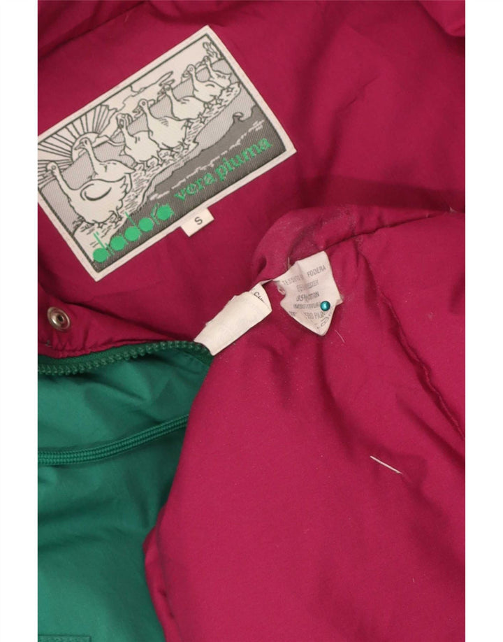 Diadora Veste matelassée à capuche pour homme UK 36 Small Vert Colorblock Polyester