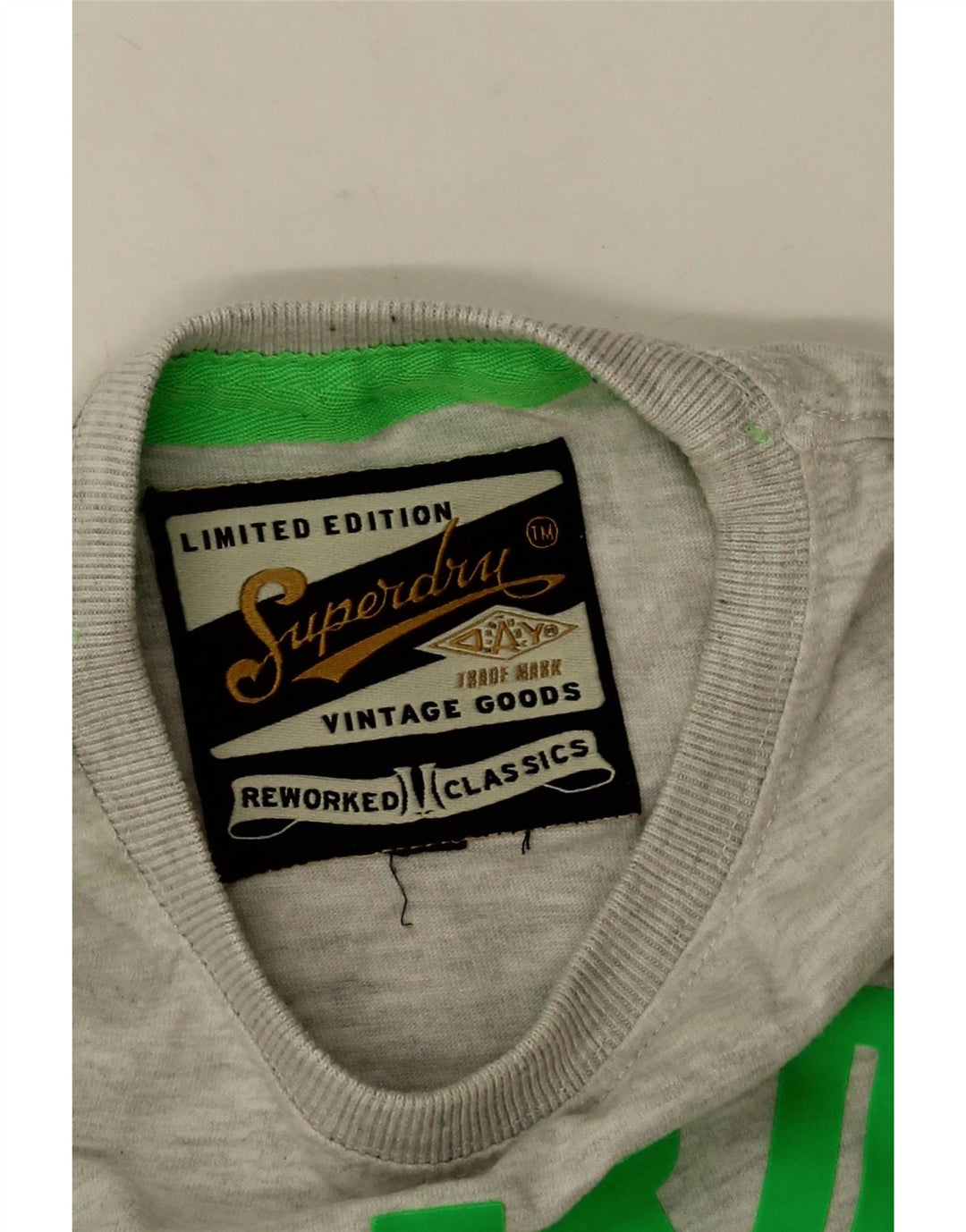 Superdry T-Shirt Graphique Homme Gris Moyen Coton