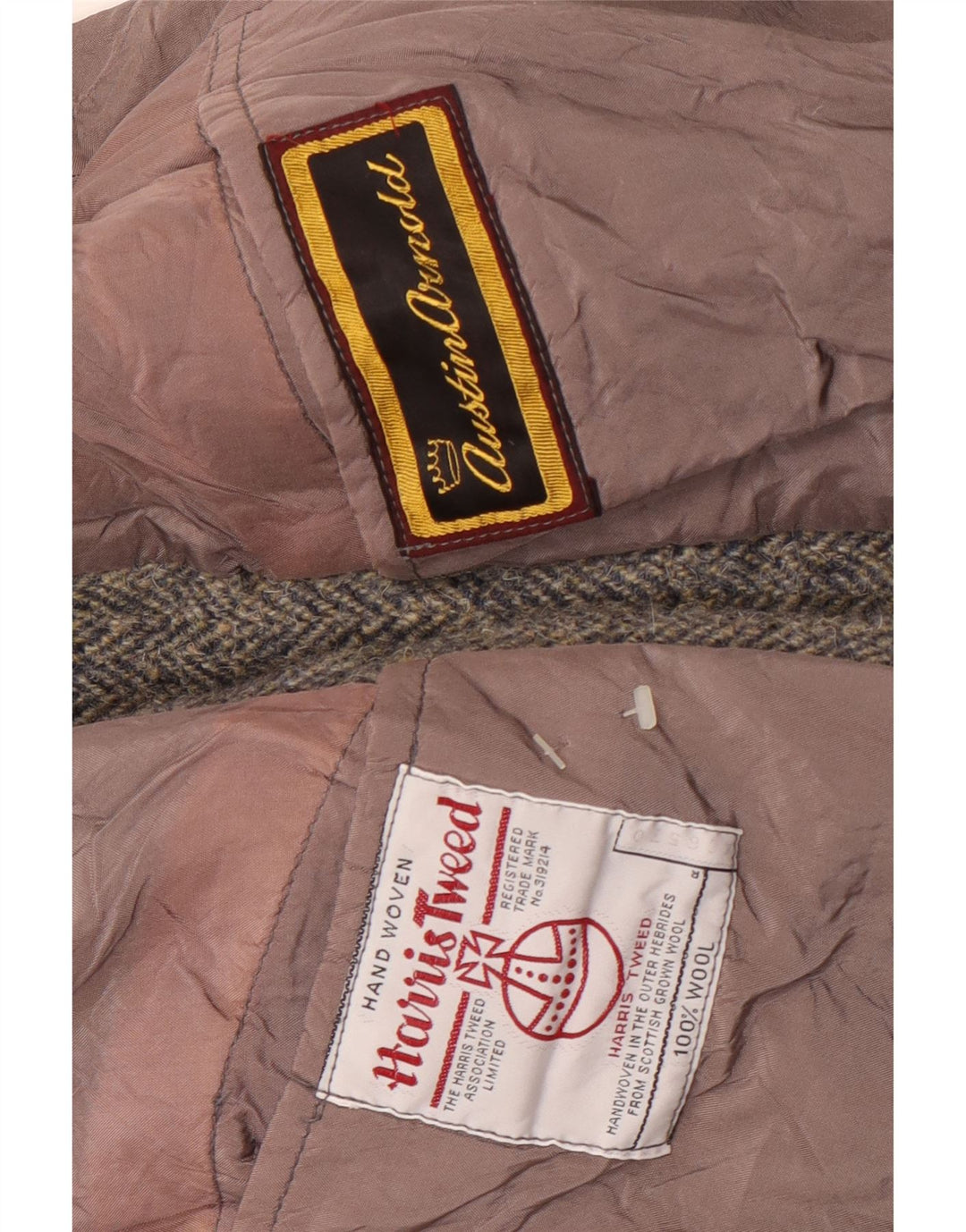 Harris Tweed Veste Blazer 2 Boutons pour Homme UK 38 Laine à Chevrons Gris Moyen