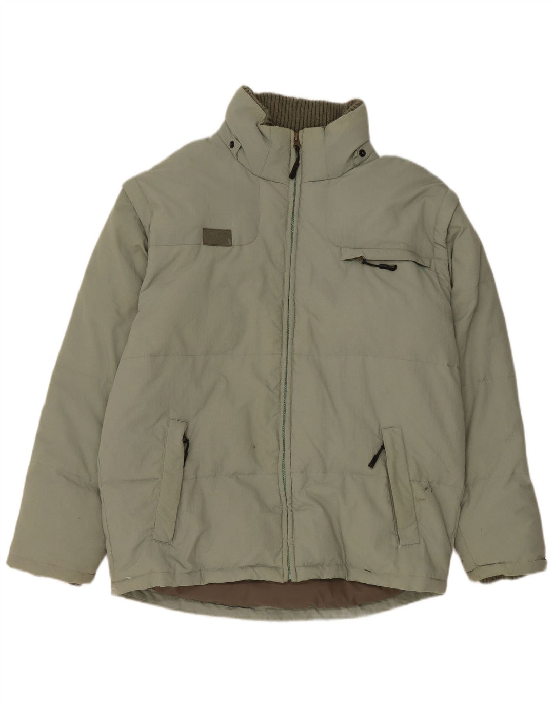 FILA Mens Padded Jacket UK 38 Medium Khaki Polyamide