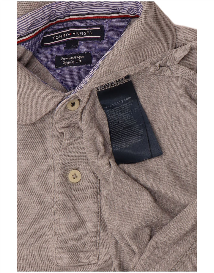 TOMMY HILFIGER Polo Regular Fit Homme Gris Moyen Coton