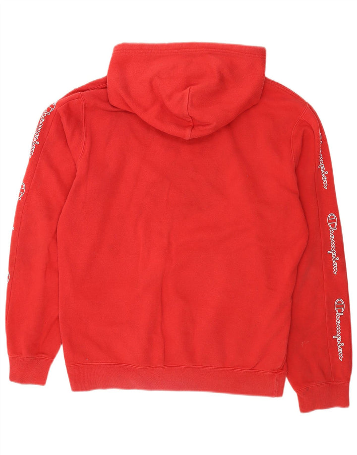 Champion Pull à Capuche Graphique Homme Rouge Moyen Coton