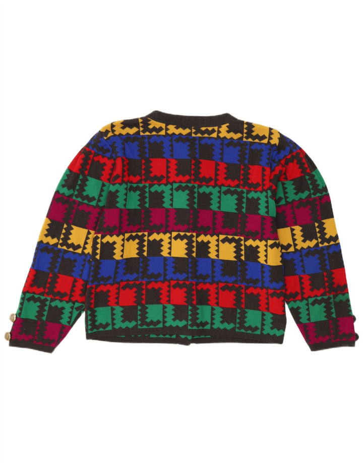Bode Womens Crop Cardigan Sweater UK 14 Moyen Multicolore Géométrique