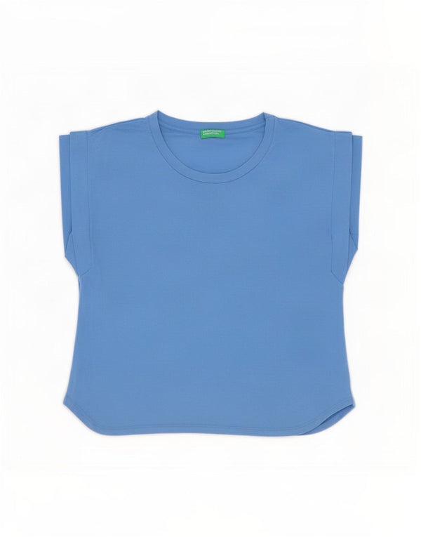 Benetton Débardeur Femme UK 18 XL Bleu Coton