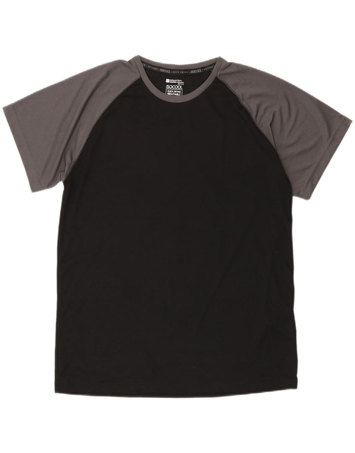 MOUNTAIN WAREHOUSE Mens IsoCool T-Shirt Top XL Black Colourblock Polyester
