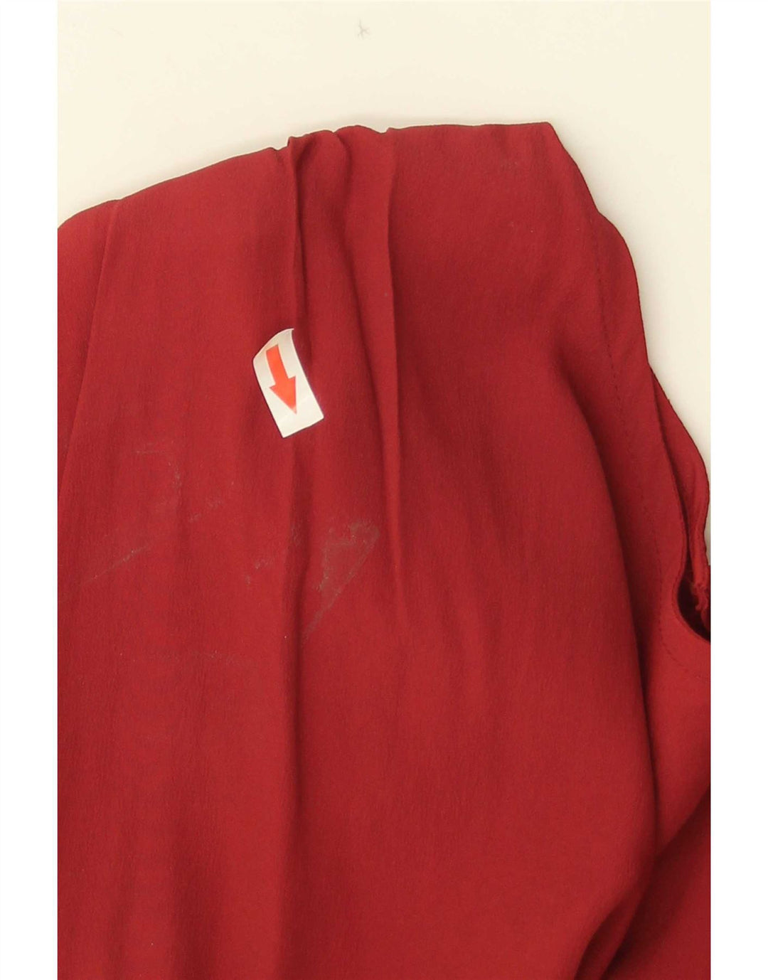 Blouse Femme Vintage Top IT 46 Grande Soie Rouge