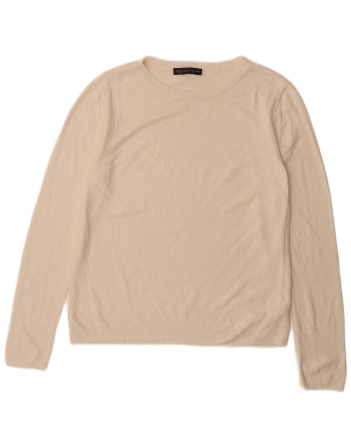 Marks & Spencer Pull col bateau pour femme UK 12 Acrylique blanc moyen