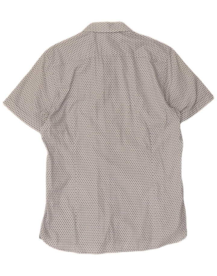 Ted Baker Chemise à manches courtes pour homme Taille 3 Coton géométrique blanc moyen