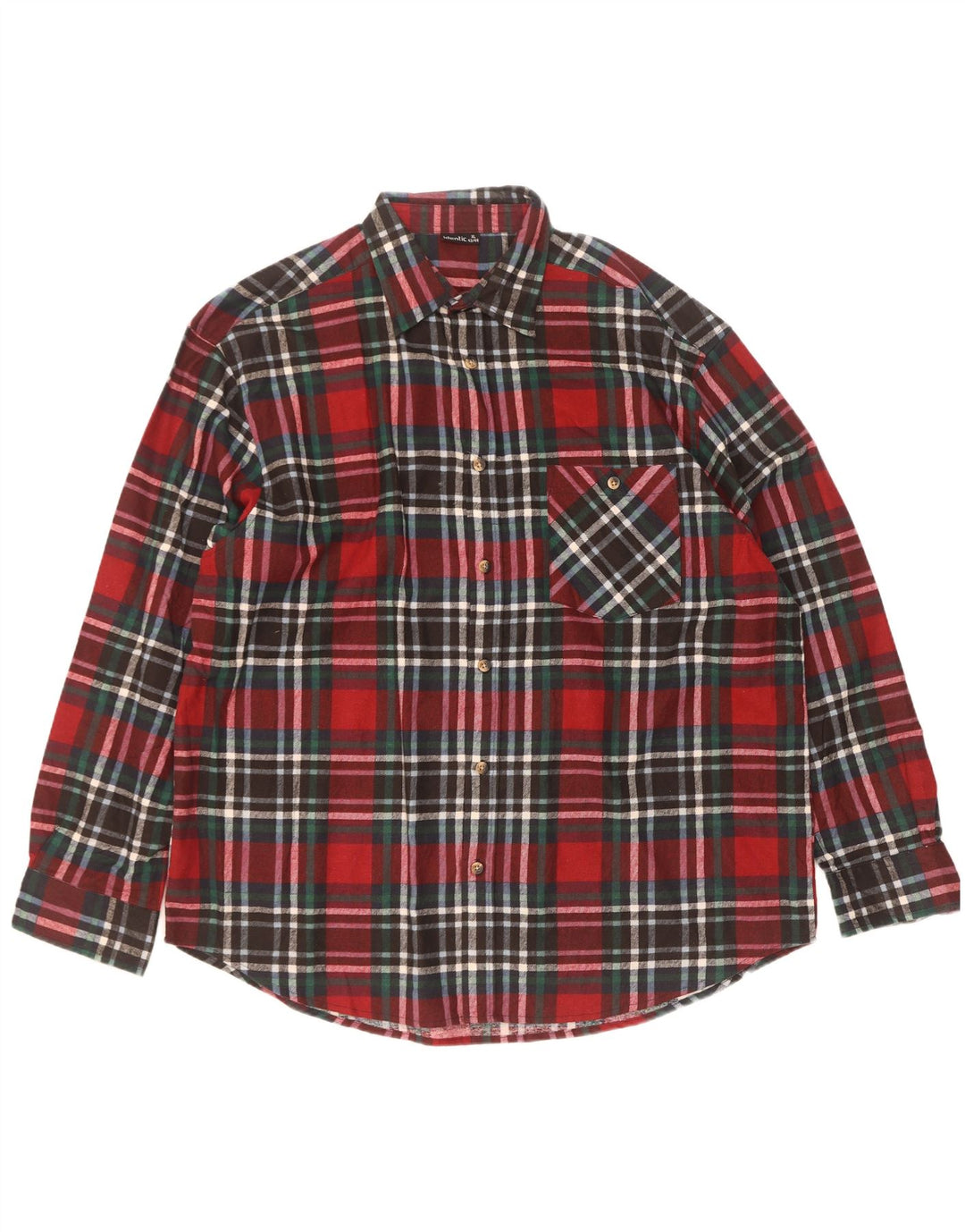 Chemise en flanelle homme identique taille 43/44 XL coton à carreaux rouge