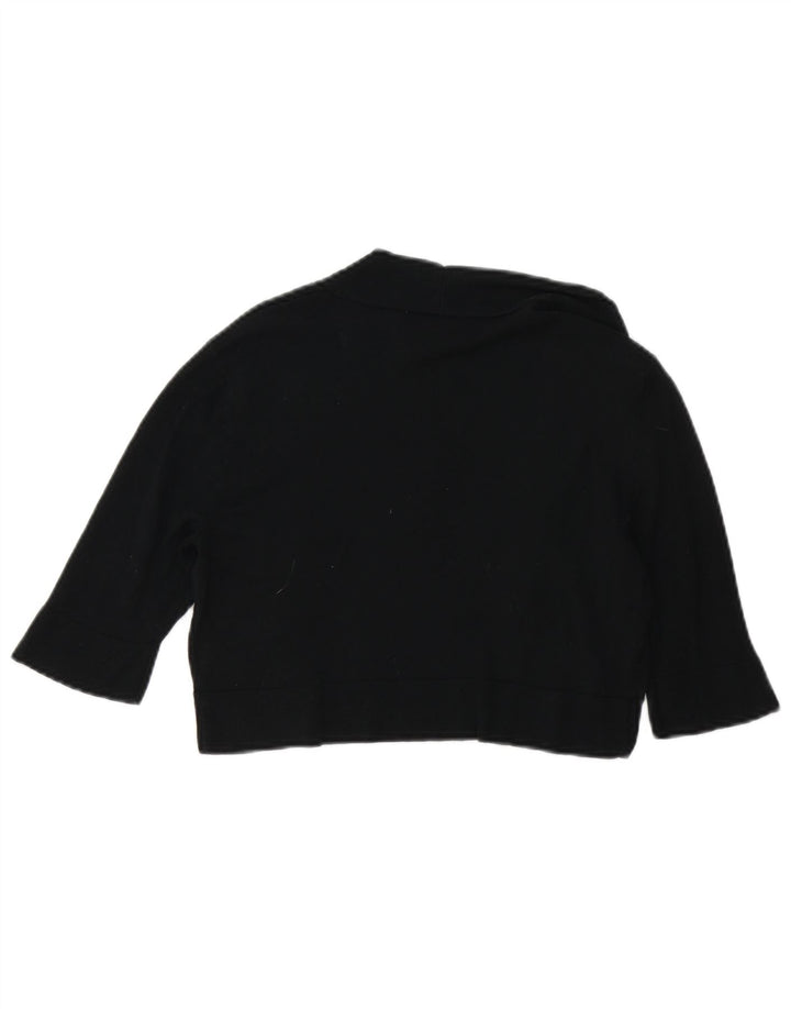 Mossimo Pull boléro ouvert à manches courtes pour femme UK 12 en coton noir moyen