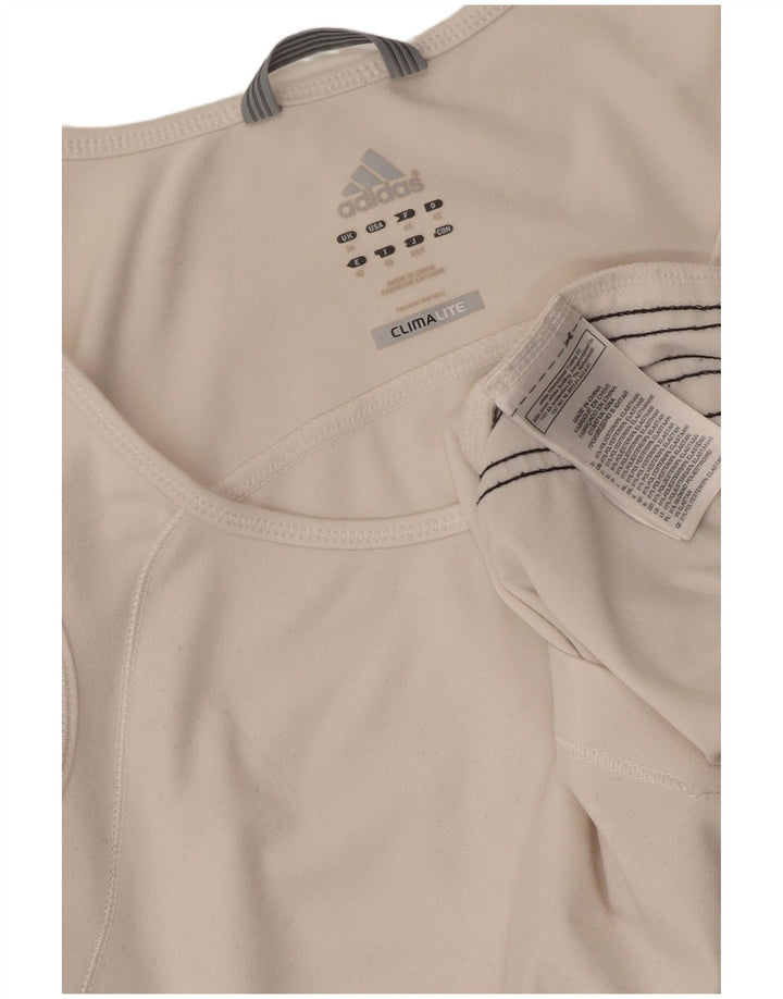 ADIDAS Femmes Climalite Débardeur UK 16 Grand Blanc Polyester