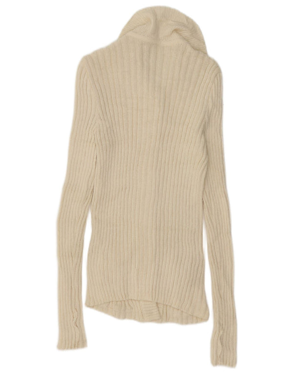 vintage Femme Cardigan Pull Moyen Blanc Cassé