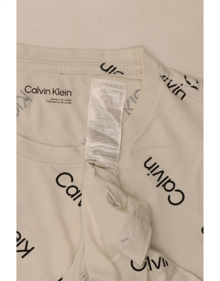 Calvin Klein T-Shirt Graphique Homme Blanc Moyen Coton