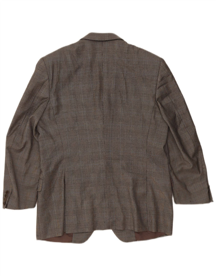 Canali Veste blazer à 3 boutons pour homme IT 54 2XL Gris à carreaux en laine