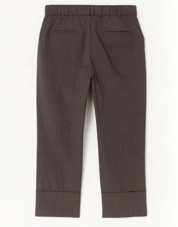 Zara Pantalon Chino Droit Femme EU 42 Large W32 L28 Gris Polyester