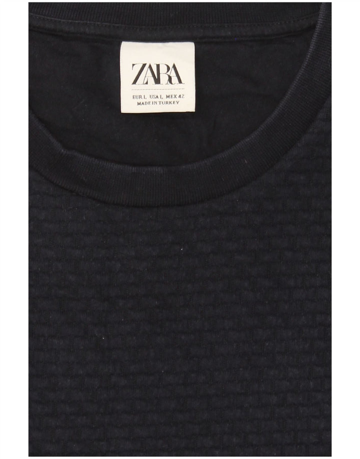 Zara Sweat-shirt pour homme Bleu marine Taille L