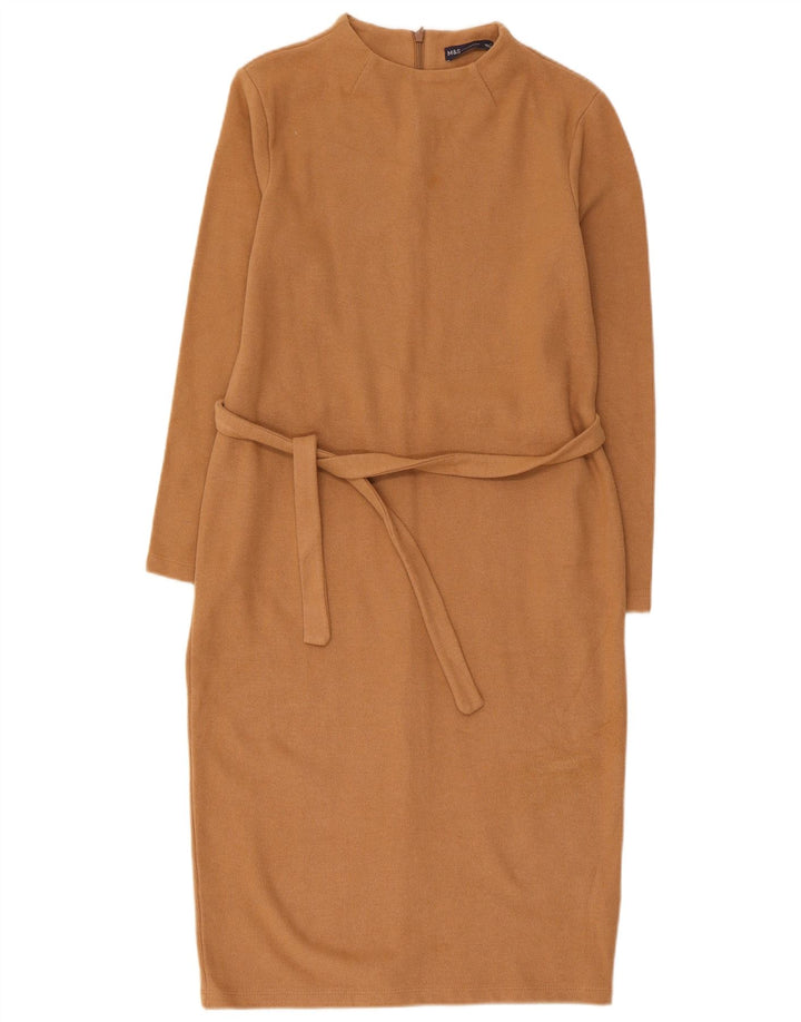 Marks & Spencer Robe pull pour femme UK 12 en coton marron moyen