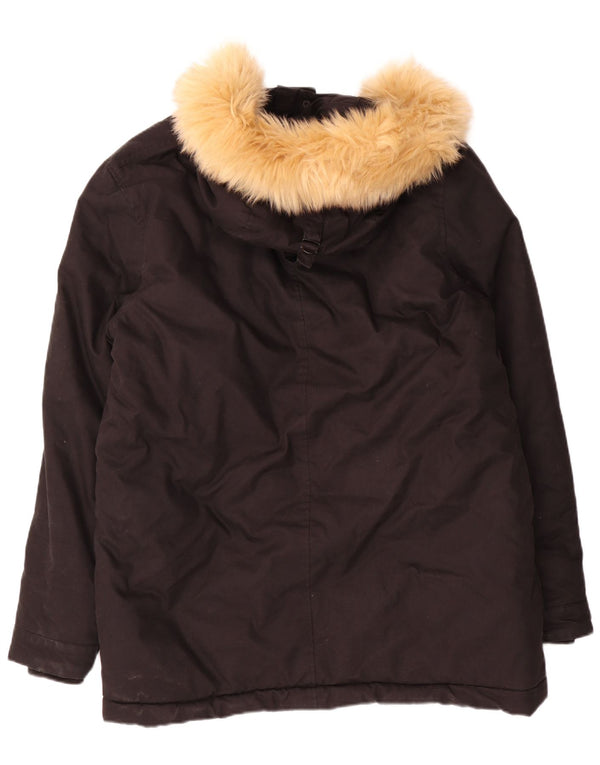 Lyle & Scott Parka à capuche pour homme UK 40 Large Noir Coton