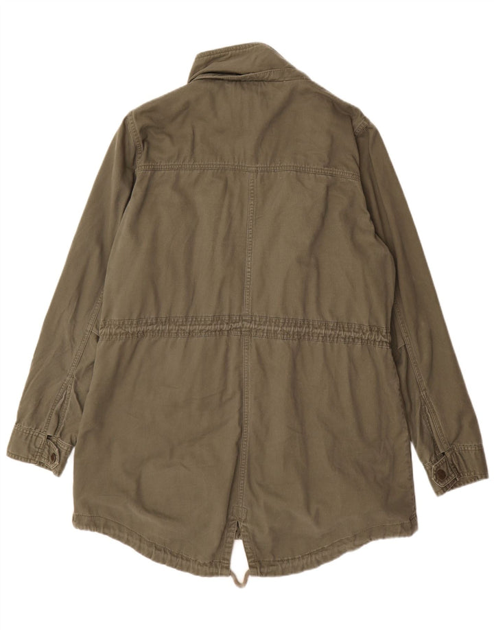 Fat Face Veste Parka Femme UK 16 Large Kaki Coton