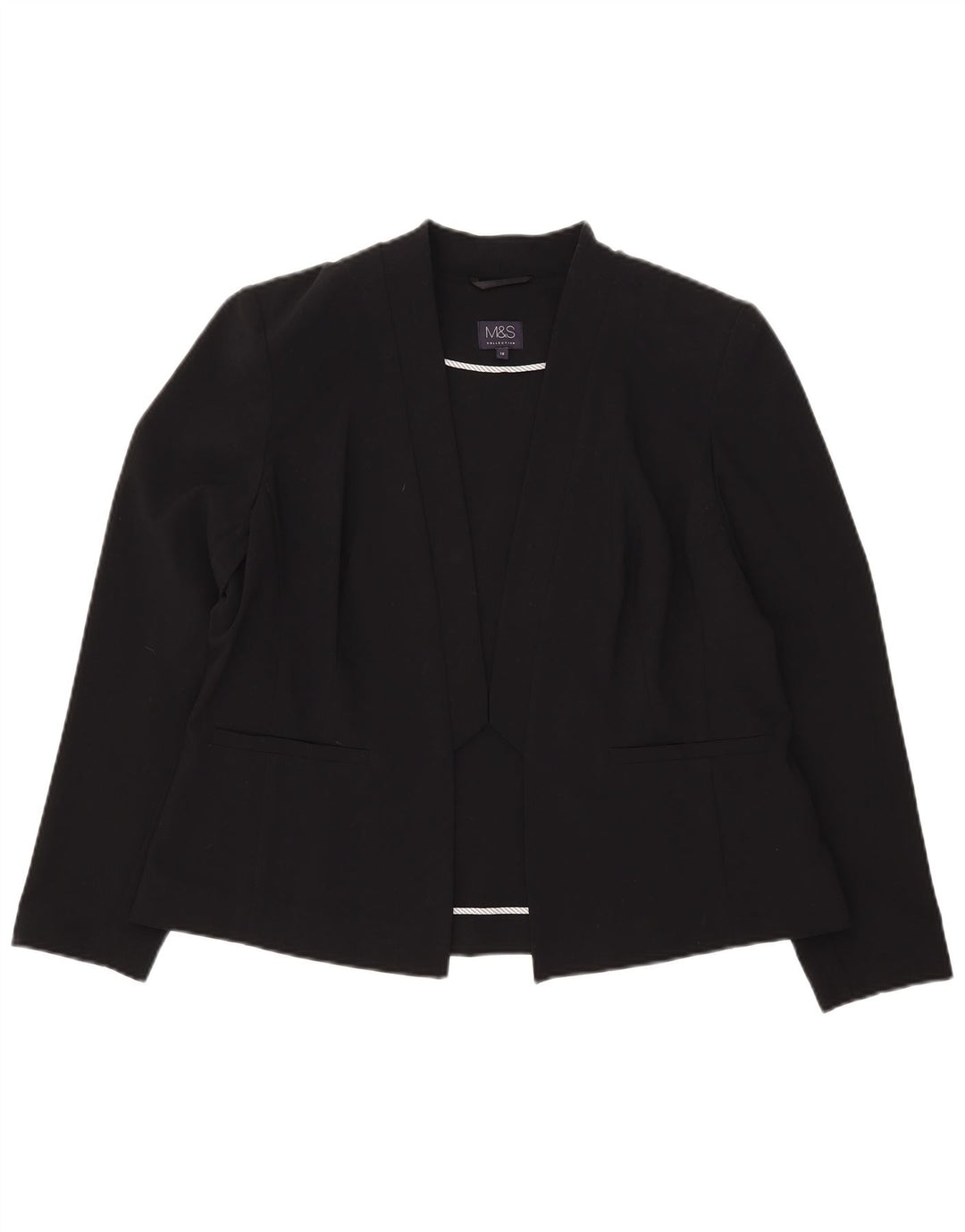 Marks & Spencer Veste blazer ouverte pour femme UK 18 XL Noir Polyester