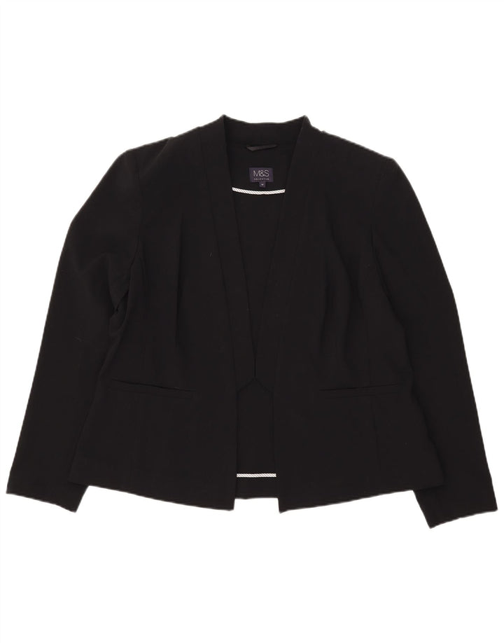 Marks & Spencer Veste blazer ouverte pour femme UK 18 XL Noir Polyester