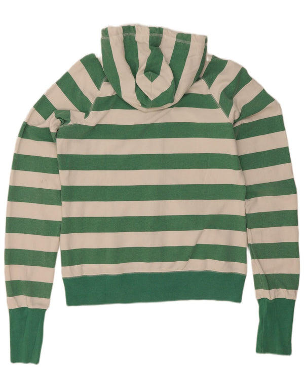 Nike Pull à capuche zippé pour femme UK 14/16 Large Vert Rayé