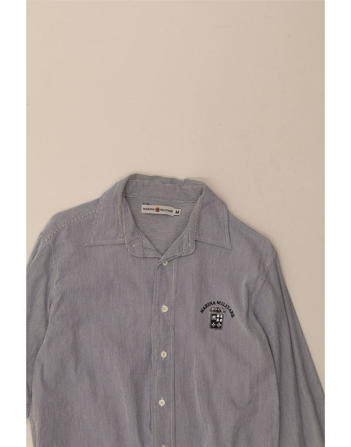 MARINA MILITARE Mens Shirt Medium Blue Pinstripe Cotton Vintage Marina Militare and Second-Hand Marina Militare from Messina Hembry 