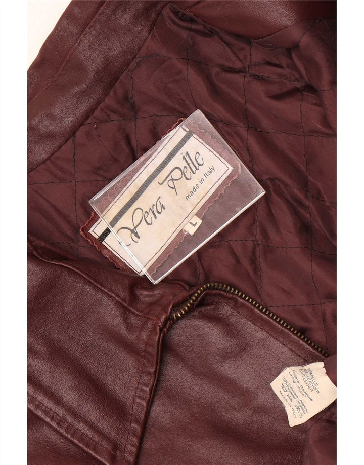 veste en cuir homme vintage UK 40 Grande Bourgogne