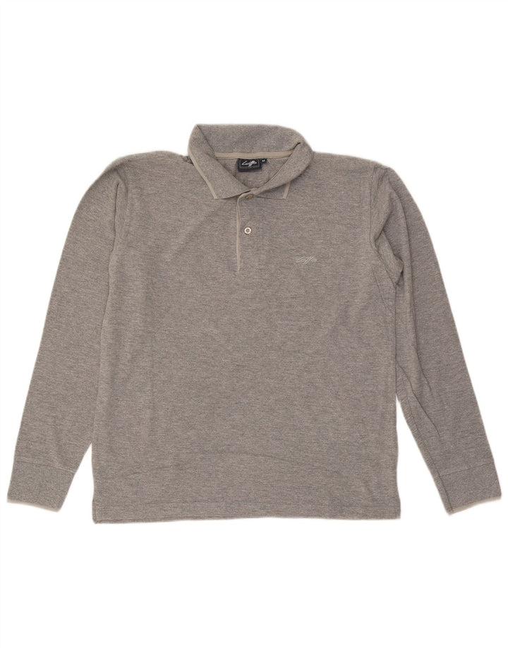LOTTO Polo à Manches Longues Homme Gris Moyen Coton
