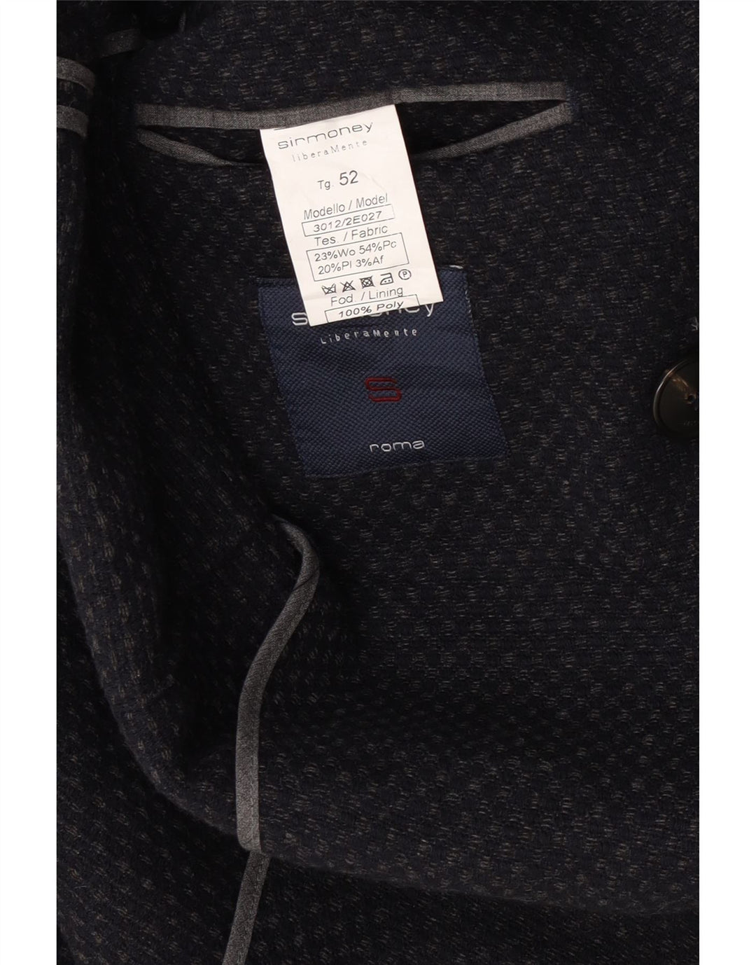 Sirmoney Veste Blazer Croisée Homme IT 52 XL Laine Tachée Bleu Marine