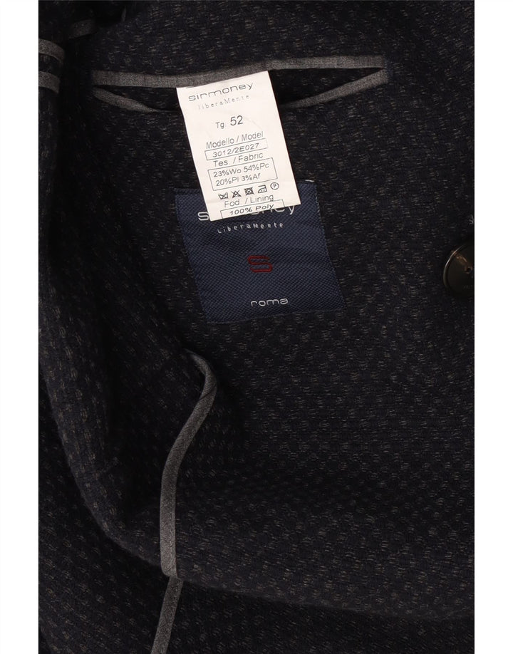 Sirmoney Veste Blazer Croisée Homme IT 52 XL Laine Tachée Bleu Marine