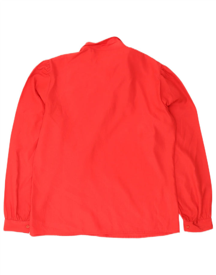 vintage Femme Manches Longues Blouse Top IT 46 Grand Rouge