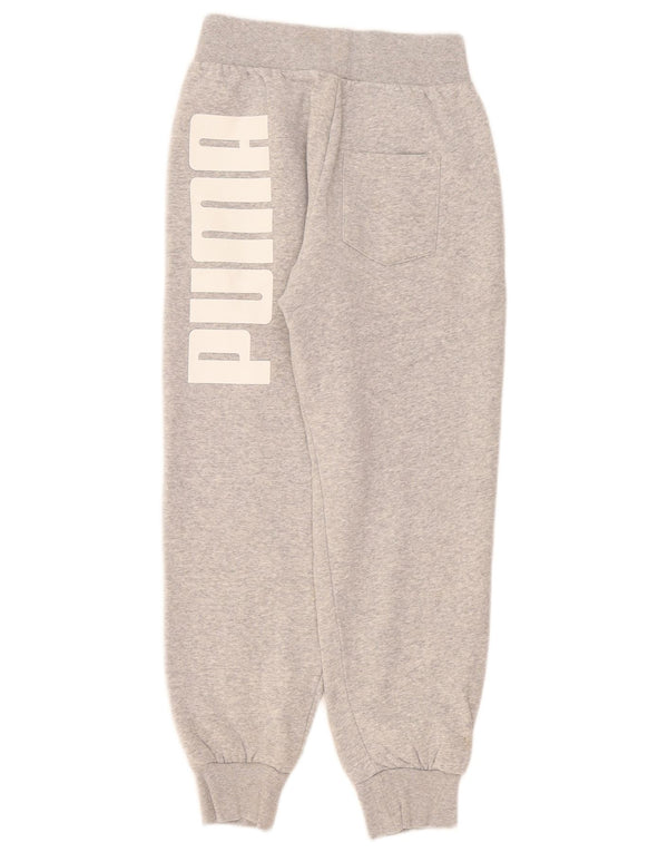 Puma Pantalon de survêtement graphique pour femme Joggers UK 4 XS Gris chiné en coton