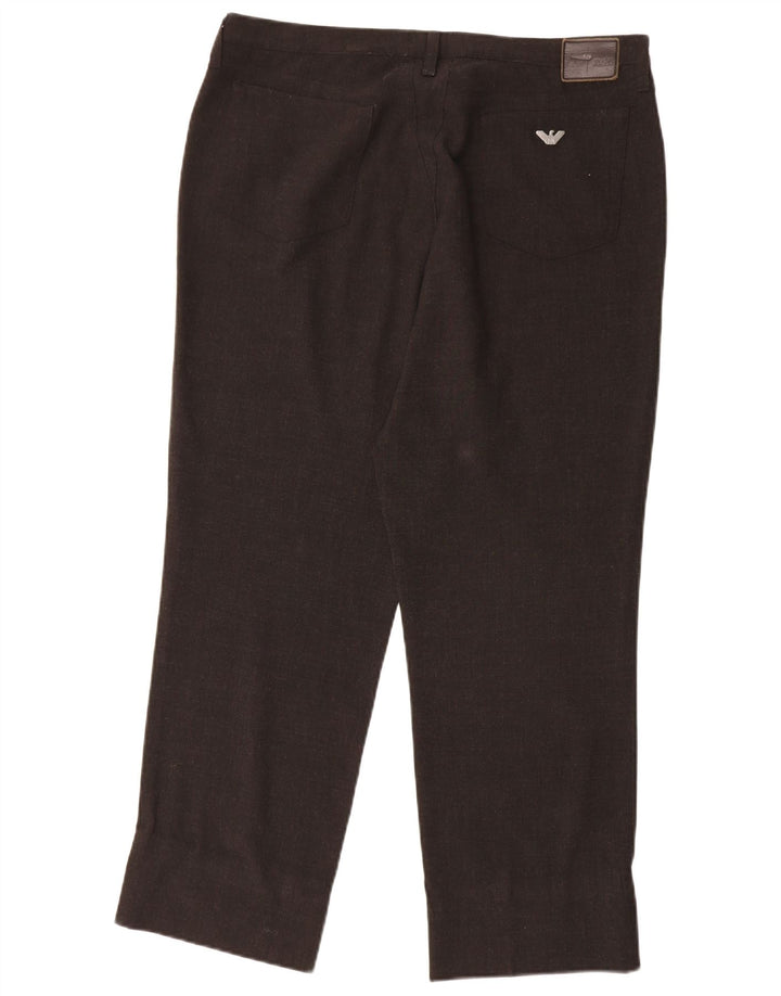 Armani Pantalon décontracté droit pour femme W36 L27 Marron