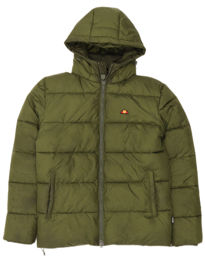 ELLESSE Veste matelassée à capuche pour homme UK 36 Small Vert Polyester