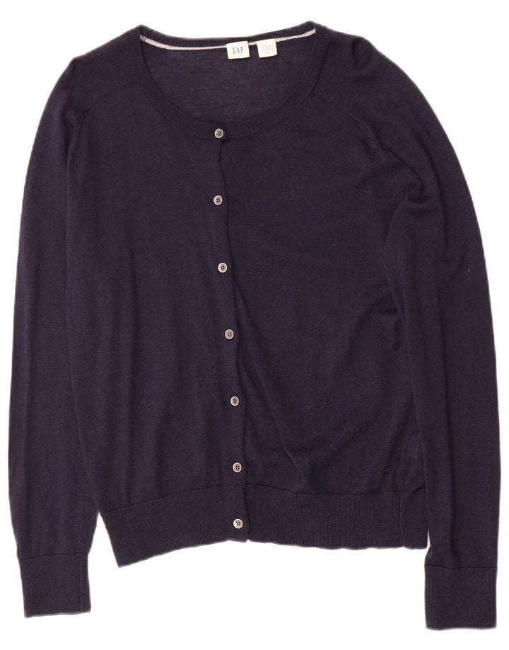 Gap Cardigan Femme Pull UK 16 Large Bleu Marine Laine