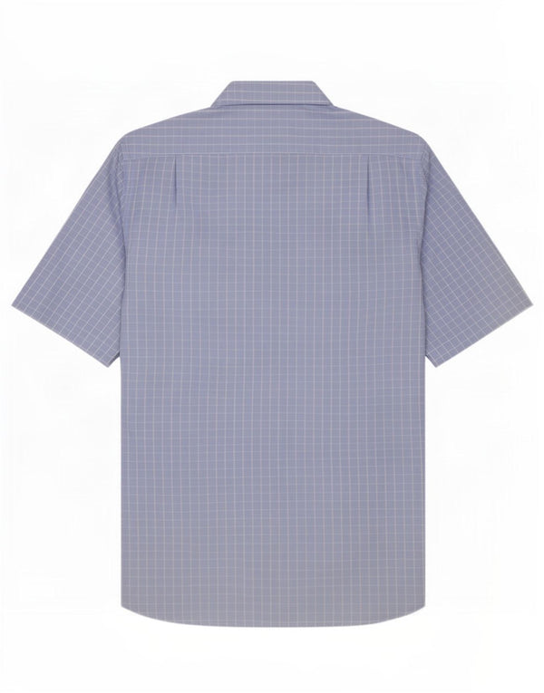 Massimo Dutti Chemise à manches courtes pour homme Taille 42 Grand coton à carreaux bleus