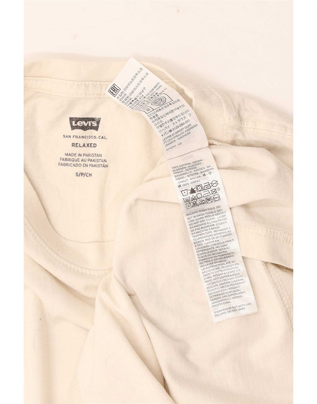 Levi's T-Shirt Relaxed Fit Graphic Homme Petit Blanc Coton