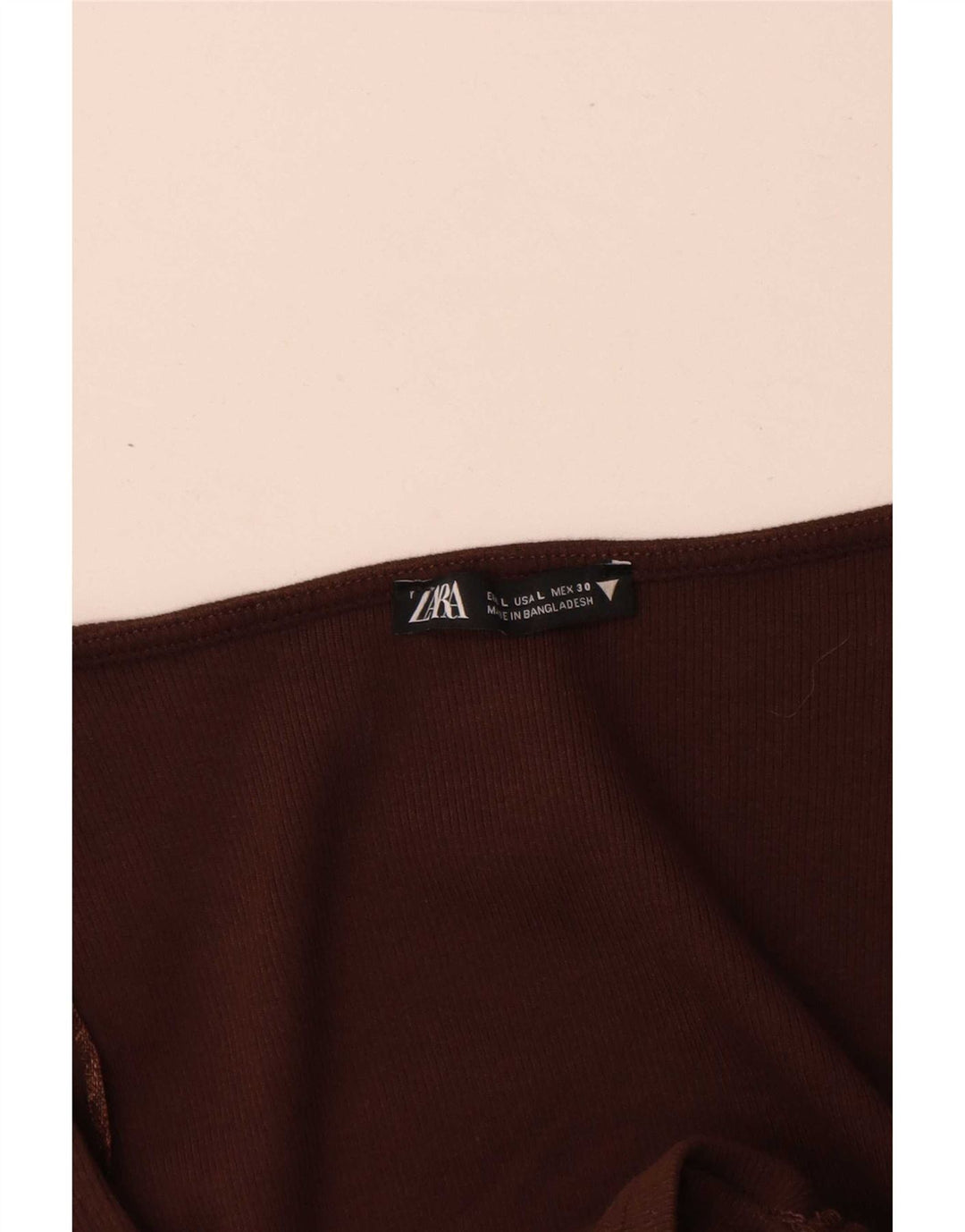 Zara Haut court à manches longues pour femme UK 14 Large Marron