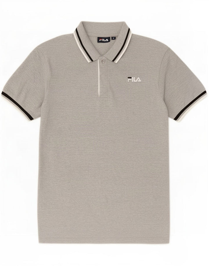 Fila Polo Homme Gris Moyen Rayé Coton