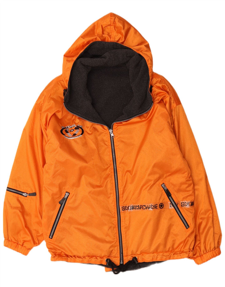 Veste de ski réversible à capuche vintage pour garçons 15-16 ans Nylon orange